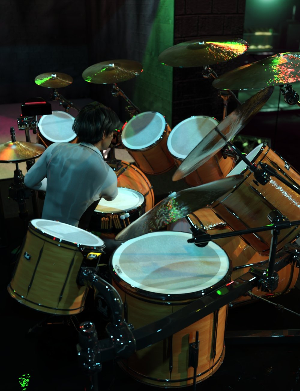 Rock Star Series - Drum Kit Rock Star Series - Drum Kit by: Sixus1 Media, 3D Models by Daz 3D