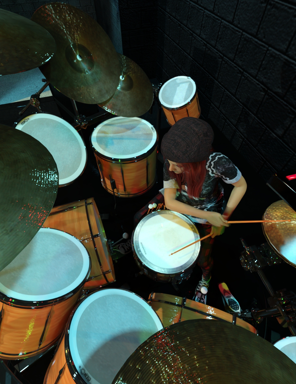 Rock Star Series - Drum Kit Rock Star Series - Drum Kit by: Sixus1 Media, 3D Models by Daz 3D