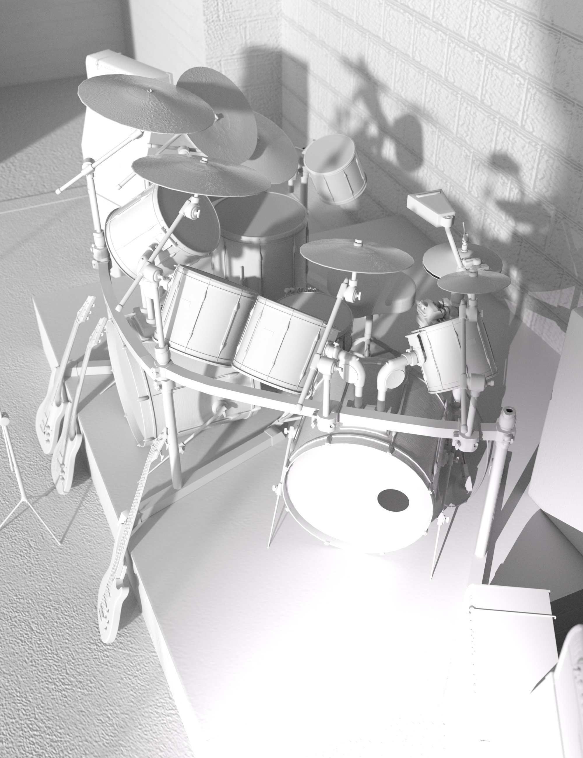Rock Star Series - Drum Kit by: Sixus1 Media, 3D Models by Daz 3D