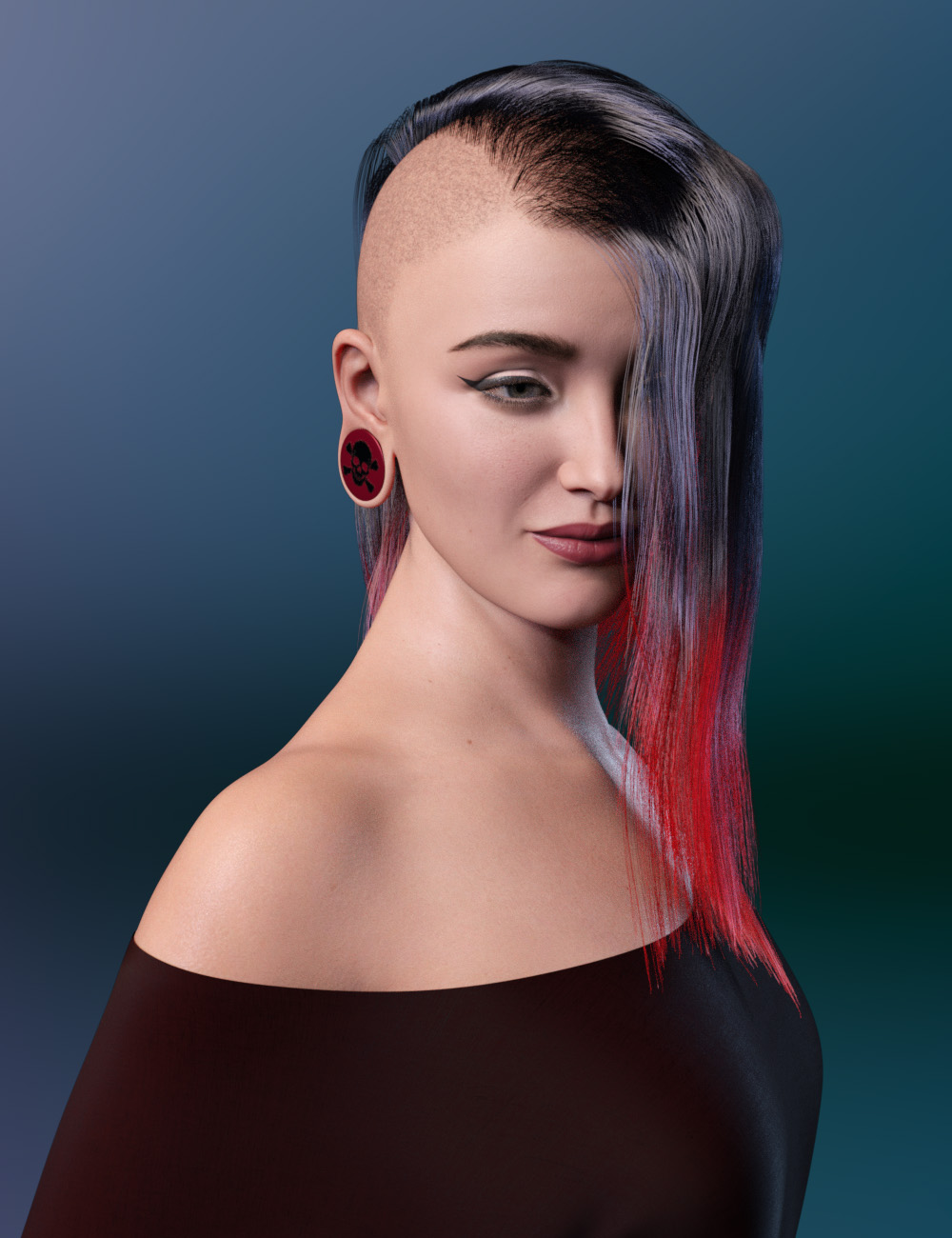 WD Salon: Side Shave Shag dForce Hair for Genesis 8.1 Female by: WillDupre, 3D Models by Daz 3D