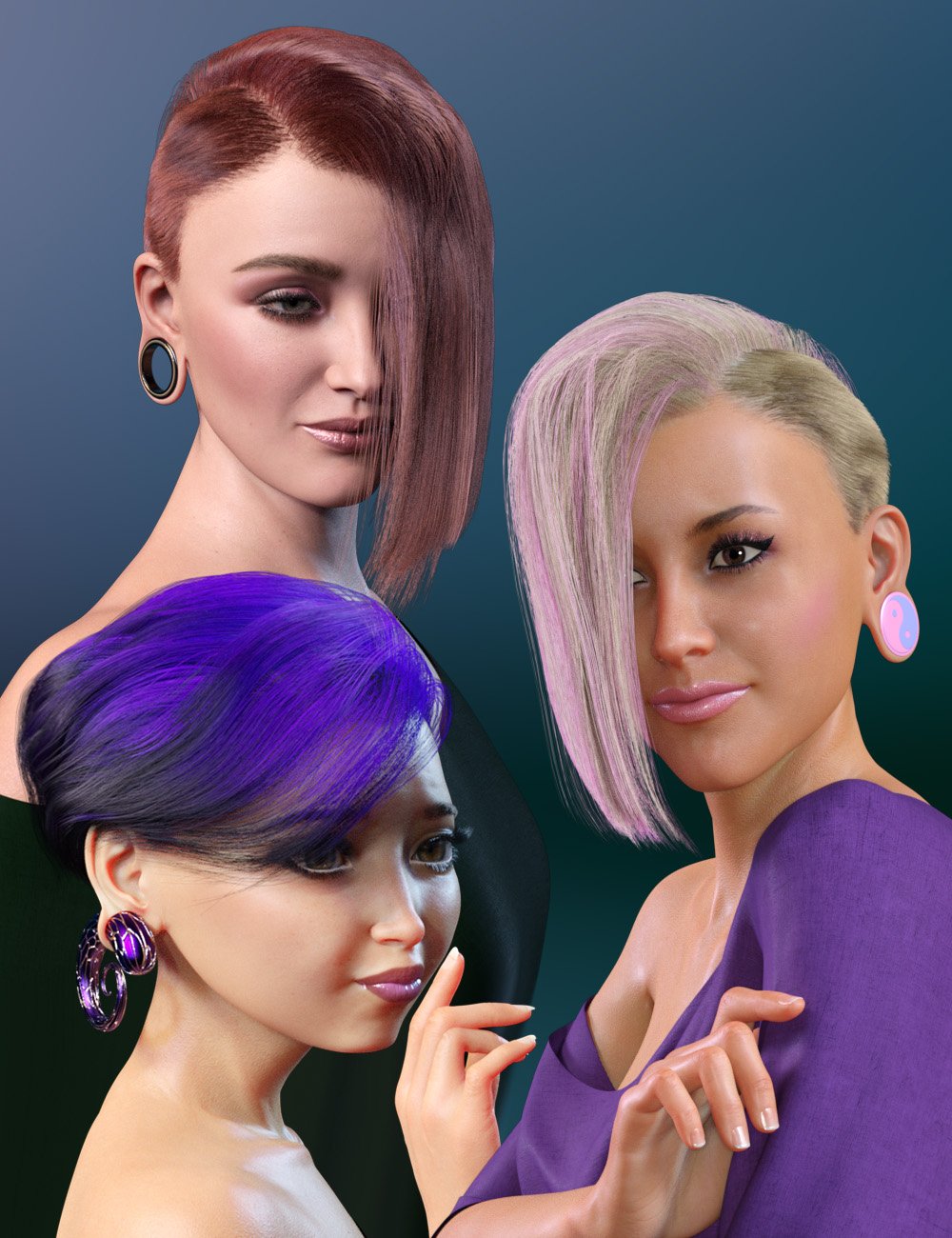 WD Salon: Asymmetrical Wedge Cut dForce Hair for Genesis 8.1 Female by: WillDupre, 3D Models by Daz 3D