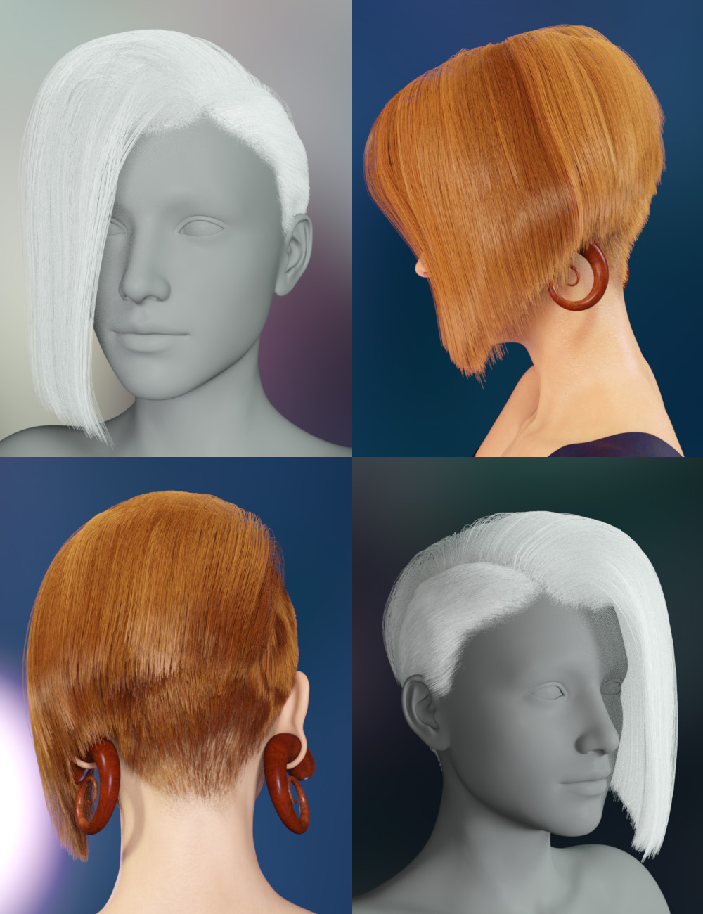 WD Salon: Asymmetrical Wedge Cut dForce Hair for Genesis 8.1 Female by: WillDupre, 3D Models by Daz 3D