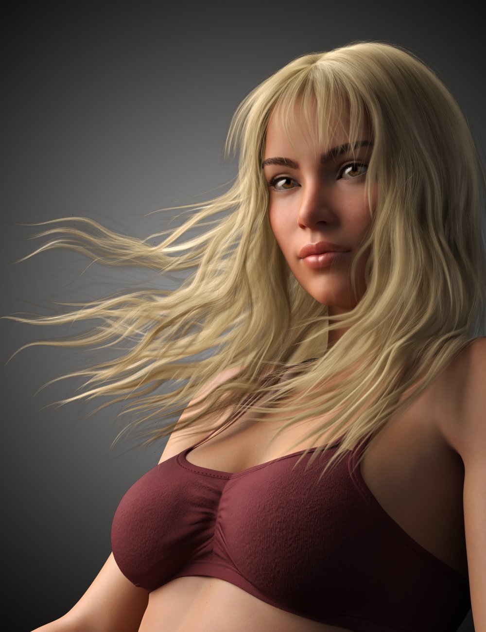 Flora Hair For Genesis 8 and 8.1 Female by: WindField, 3D Models by Daz 3D