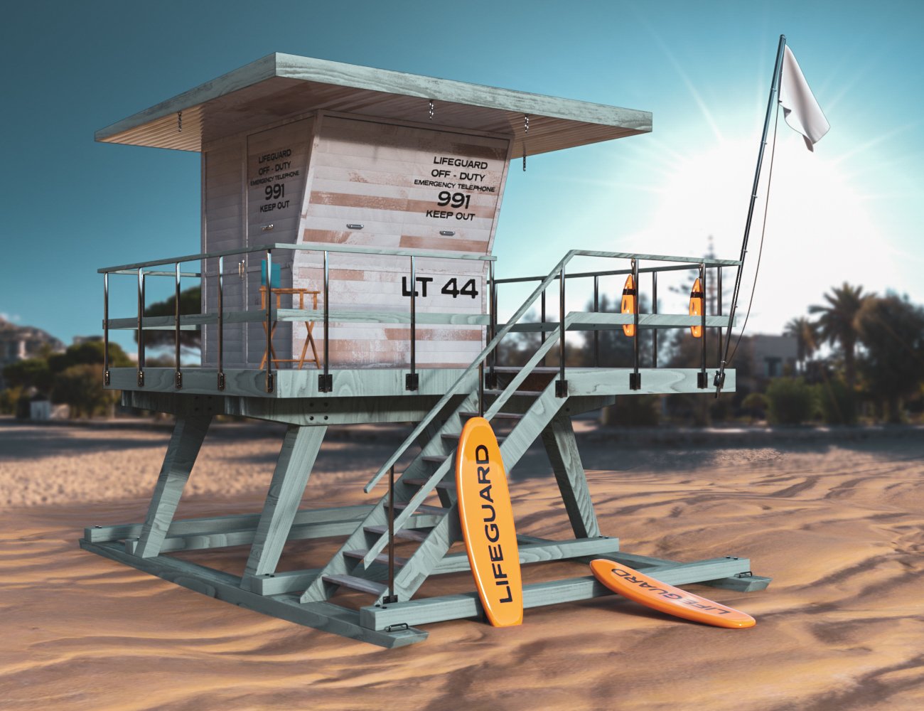 M8 Lifeguard Tower by: Modu8, 3D Models by Daz 3D