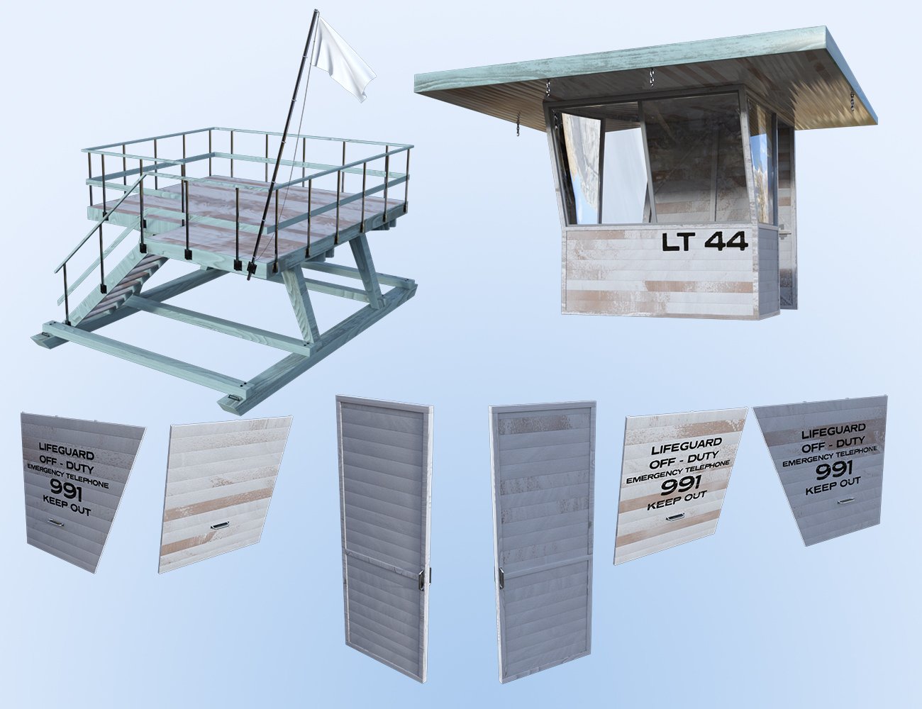 M8 Lifeguard Tower by: Modu8, 3D Models by Daz 3D