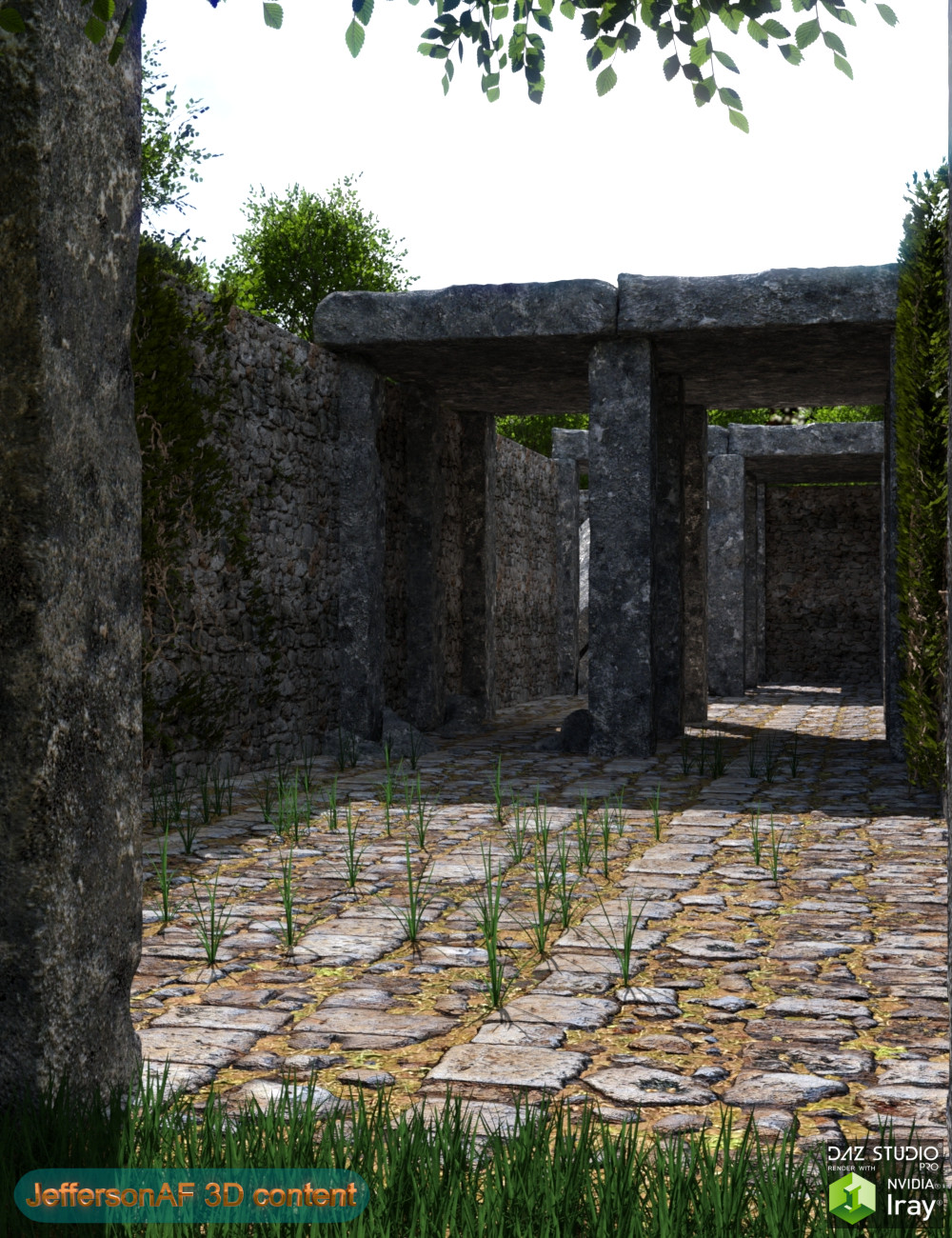 Path Between Walls by: JeffersonAF, 3D Models by Daz 3D