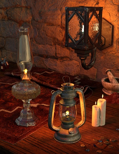 Muelsfell Gothic Lights and Lamps by: E-Arkham, 3D Models by Daz 3D