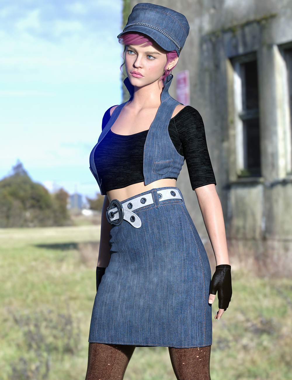 dForce Rebel Rouser for Genesis 8 Females by: Ryverthorn, 3D Models by Daz 3D
