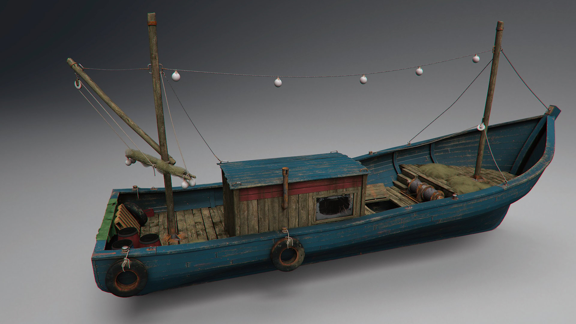 Wood Fishing Boat by: Mely3D, 3D Models by Daz 3D