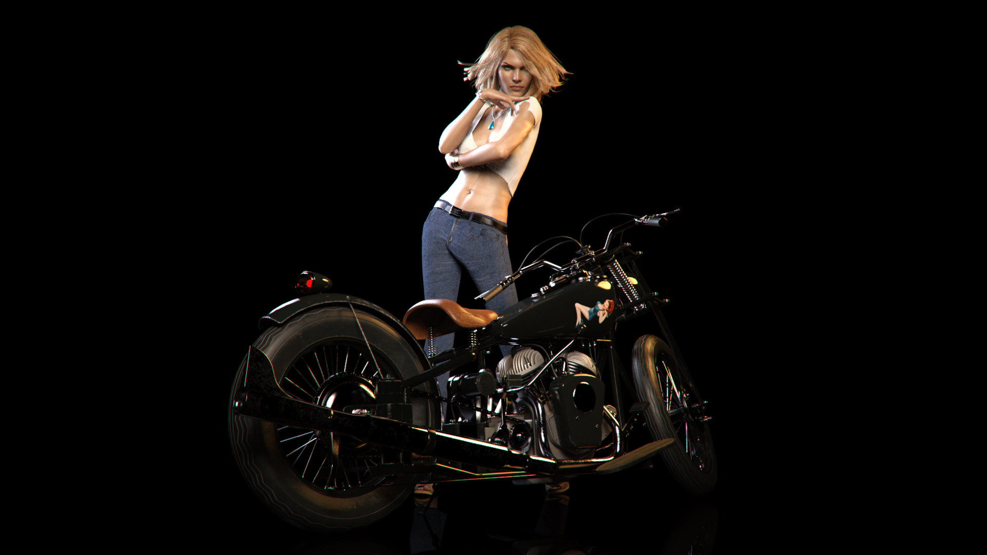 Old Street Bike by: Mely3D, 3D Models by Daz 3D