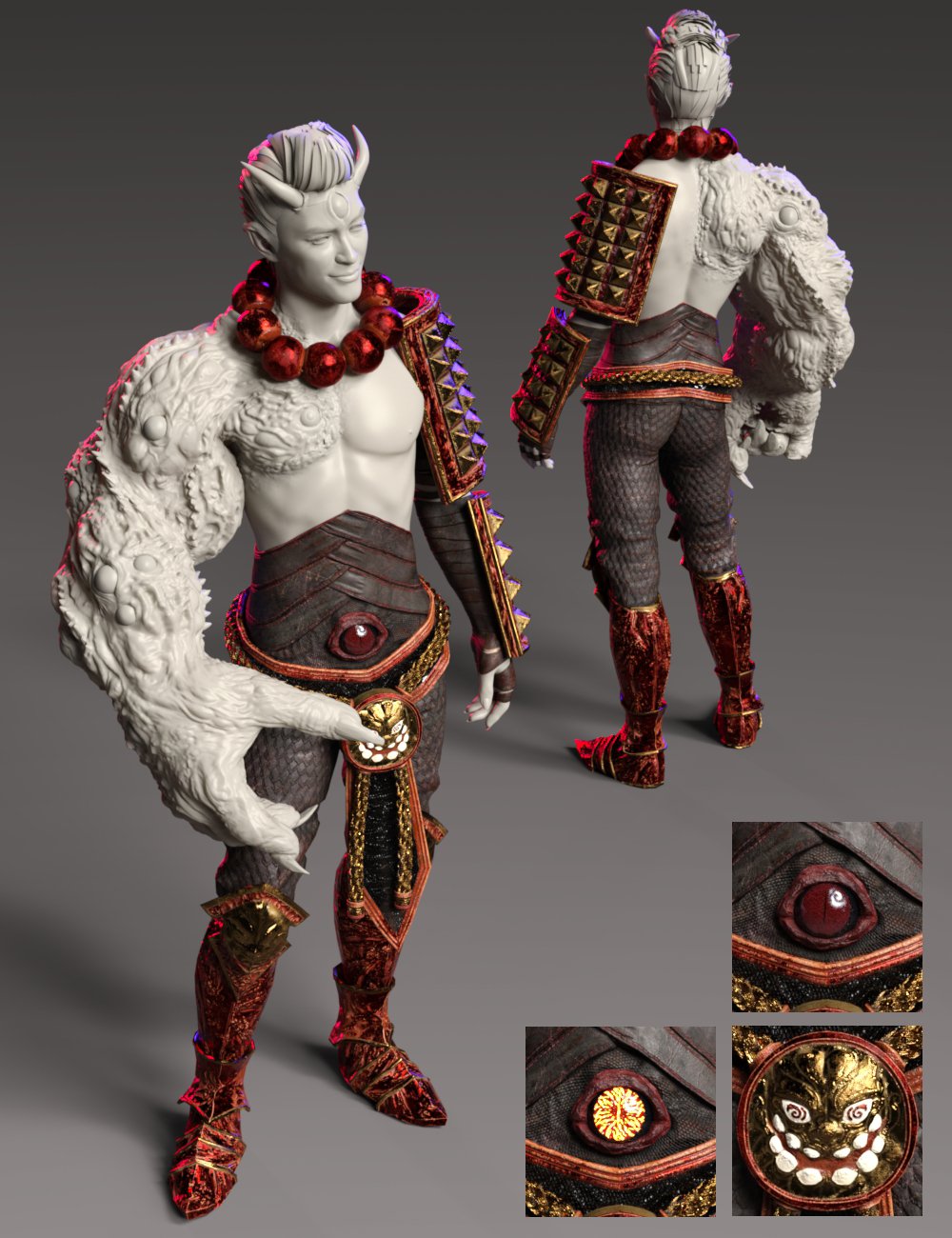 Arm of the Demon King Outfit Textures by: JoeQuick, 3D Models by Daz 3D