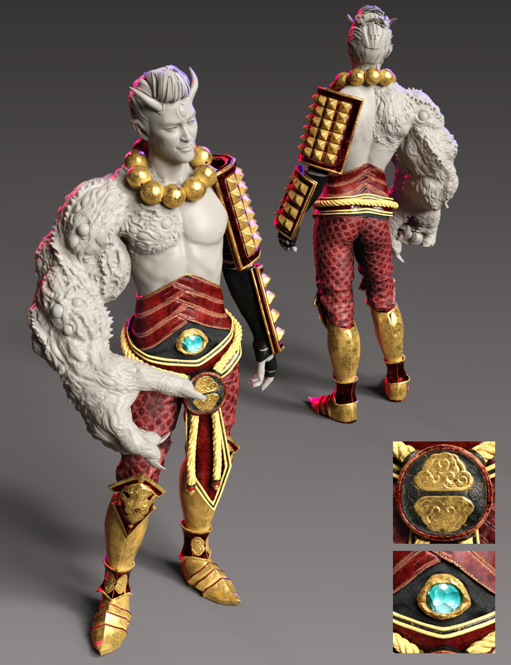 Arm of the Demon King Outfit Textures Arm of the Demon King Outfit Textures by: JoeQuick, 3D Models by Daz 3D