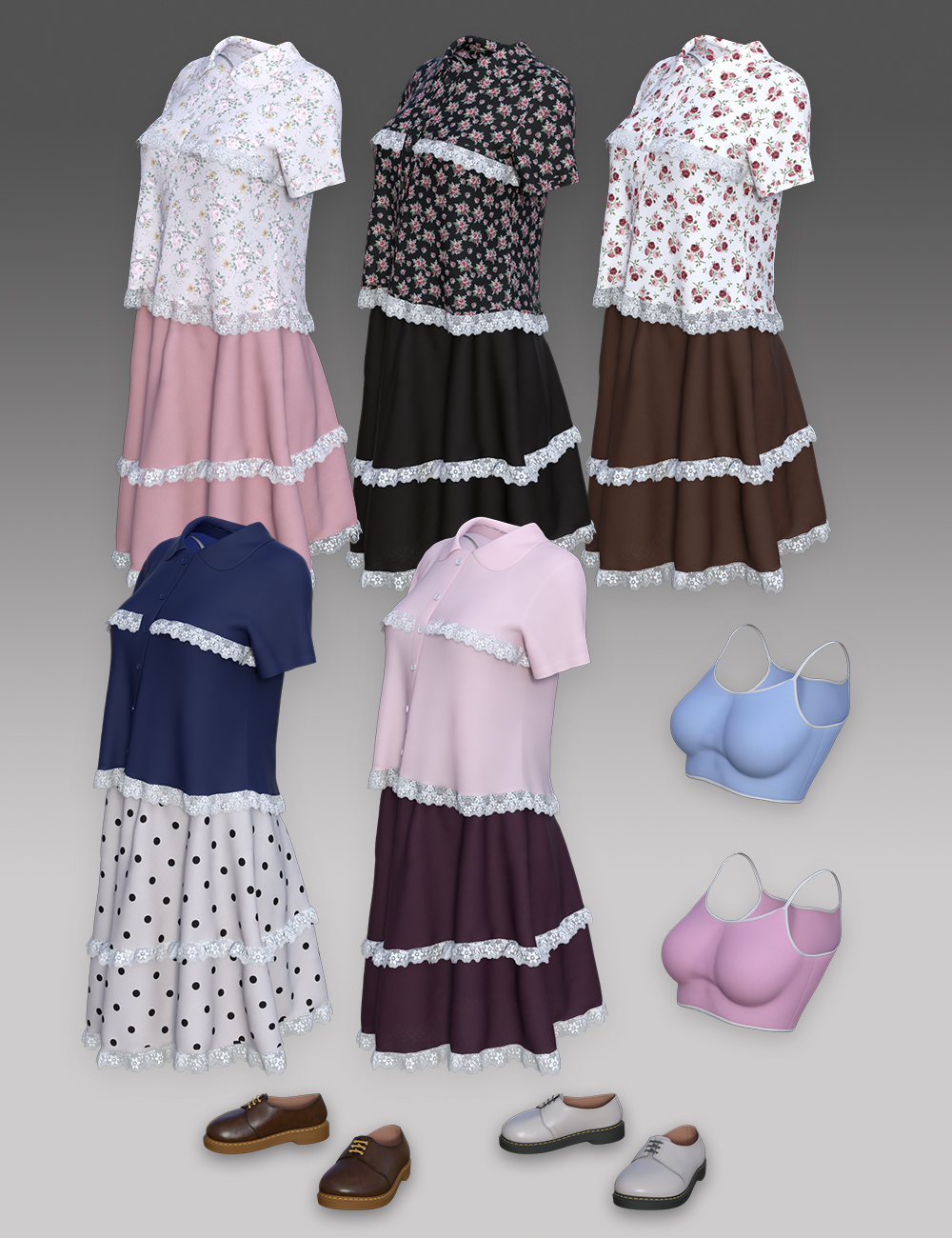 dForce Frilled Blouse and Skirt for Genesis 8 Female dForce Frilled Blouse and Skirt for Genesis 8 Female by: junuehara, 3D Models by Daz 3D