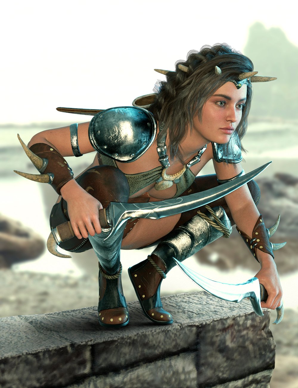 Warrior Queen Outfit V1 for Genesis 8 and 8.1 Female