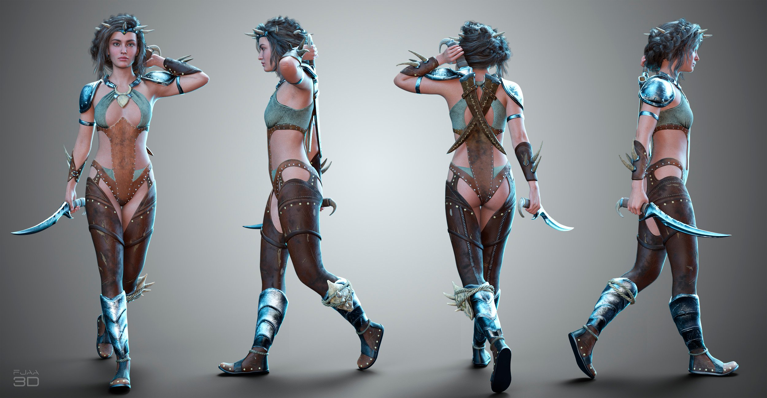 Warrior Queen Outfit V1 for Genesis 8 and 8.1 Female by: fjaa3d, 3D Models by Daz 3D