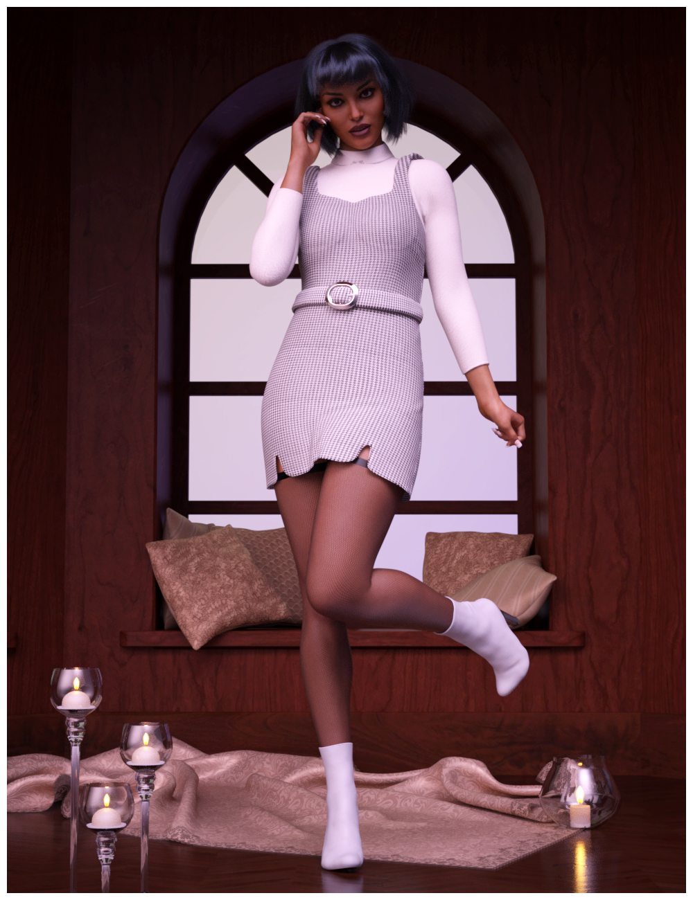 dForce Karine Mode for Genesis 8 Females by: Nathy Design, 3D Models by Daz 3D