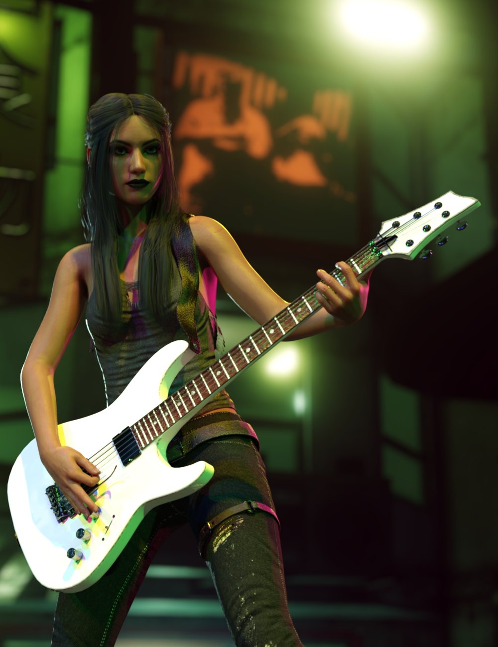 Rock Star Series - Modern Guitars by: Sixus1 Media, 3D Models by Daz 3D
