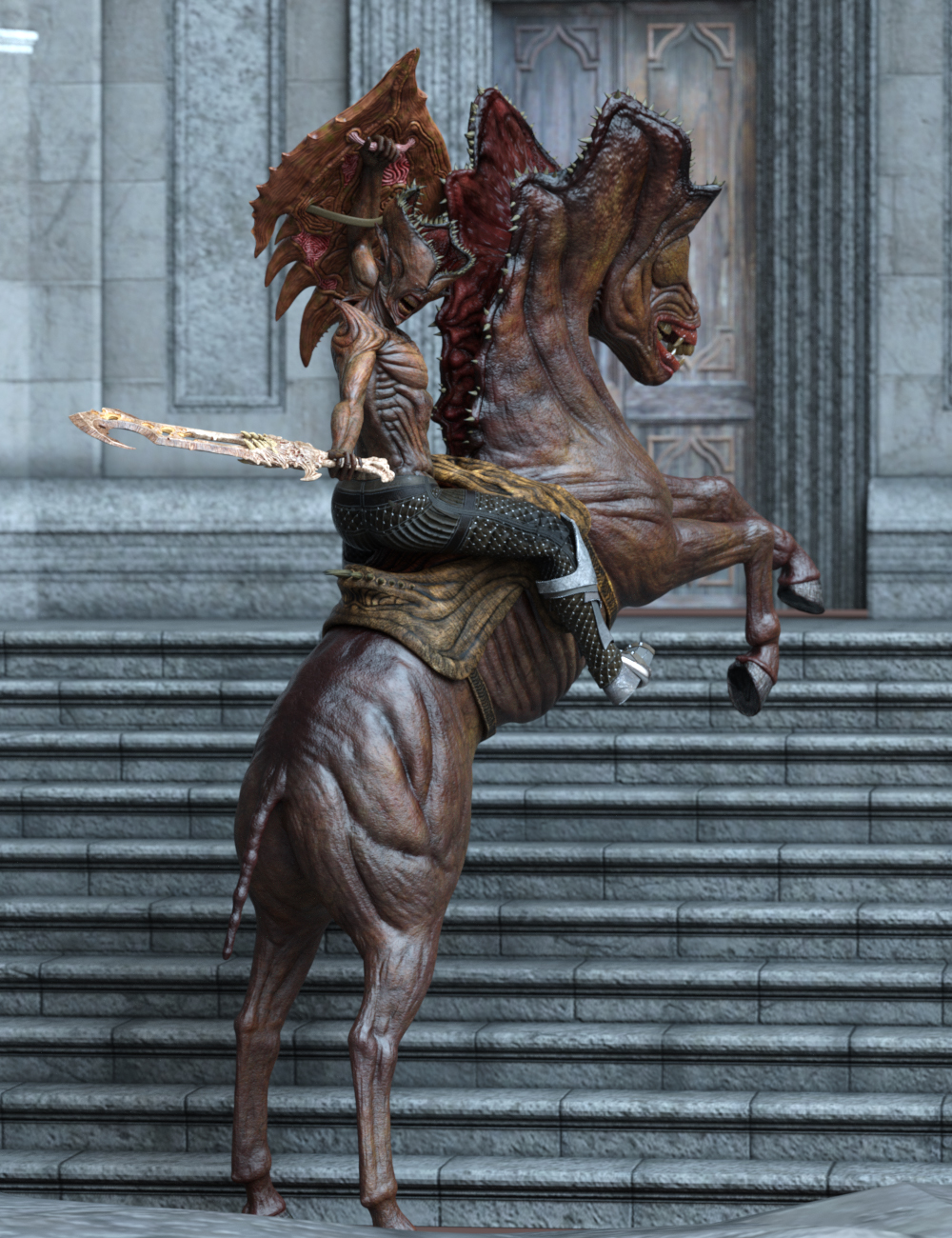 Hell Rider II Poses for Lord of the Abyss and Mount of the Abyss Hell Rider II Poses for Lord of the Abyss and Mount of the Abyss by: Ensary, 3D Models by Daz 3D