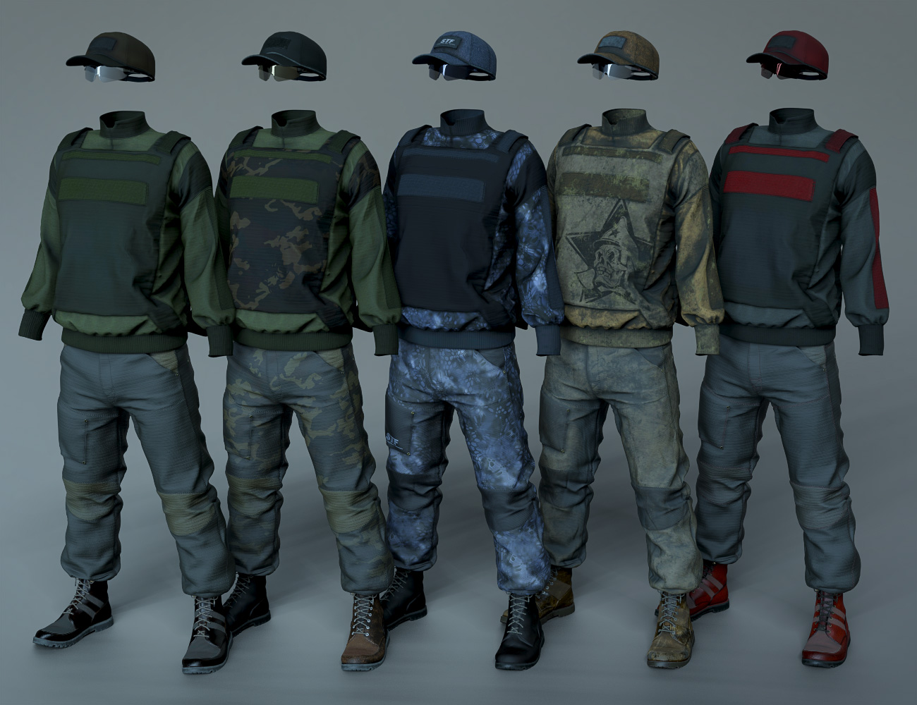 Street Tactical Fashion for Genesis 8 and 8.1 Male by: SadeRedCrow3DArtOdyssey, 3D Models by Daz 3D