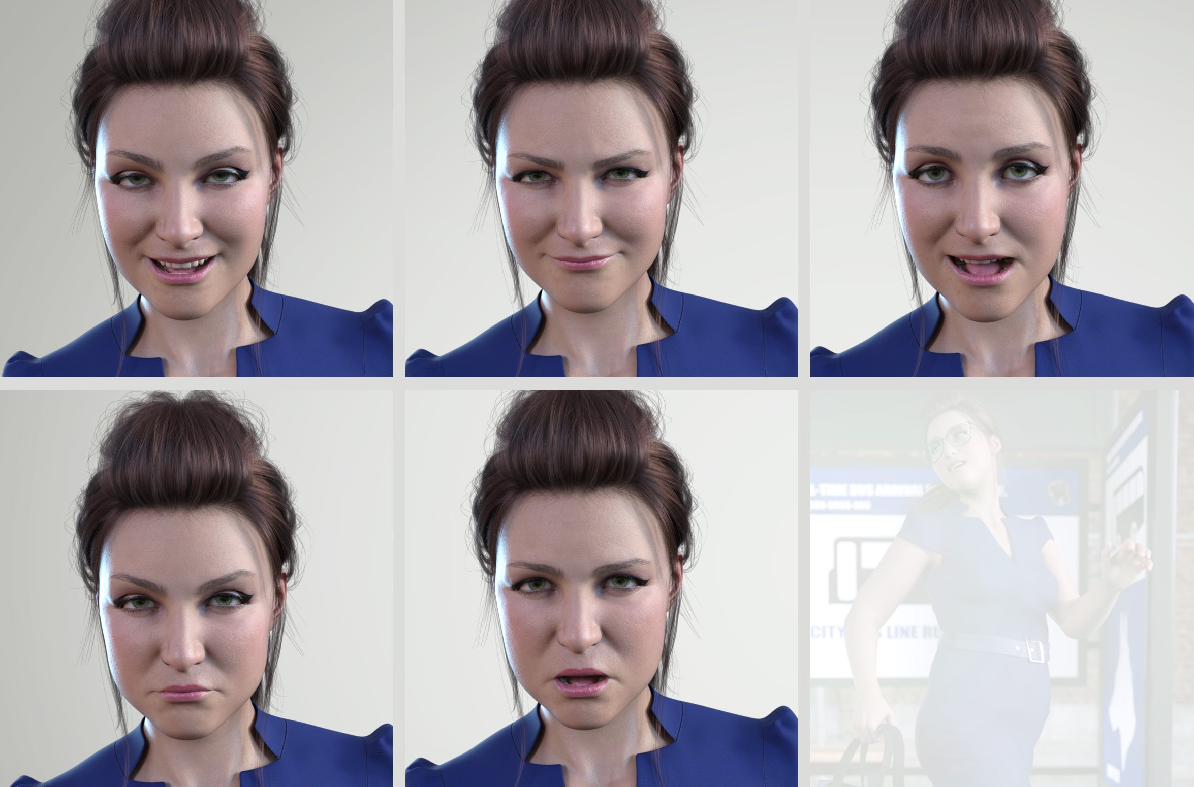 Z Career Woman Poses and Expressions for Brooke 8.1 by: Zeddicuss, 3D Models by Daz 3D