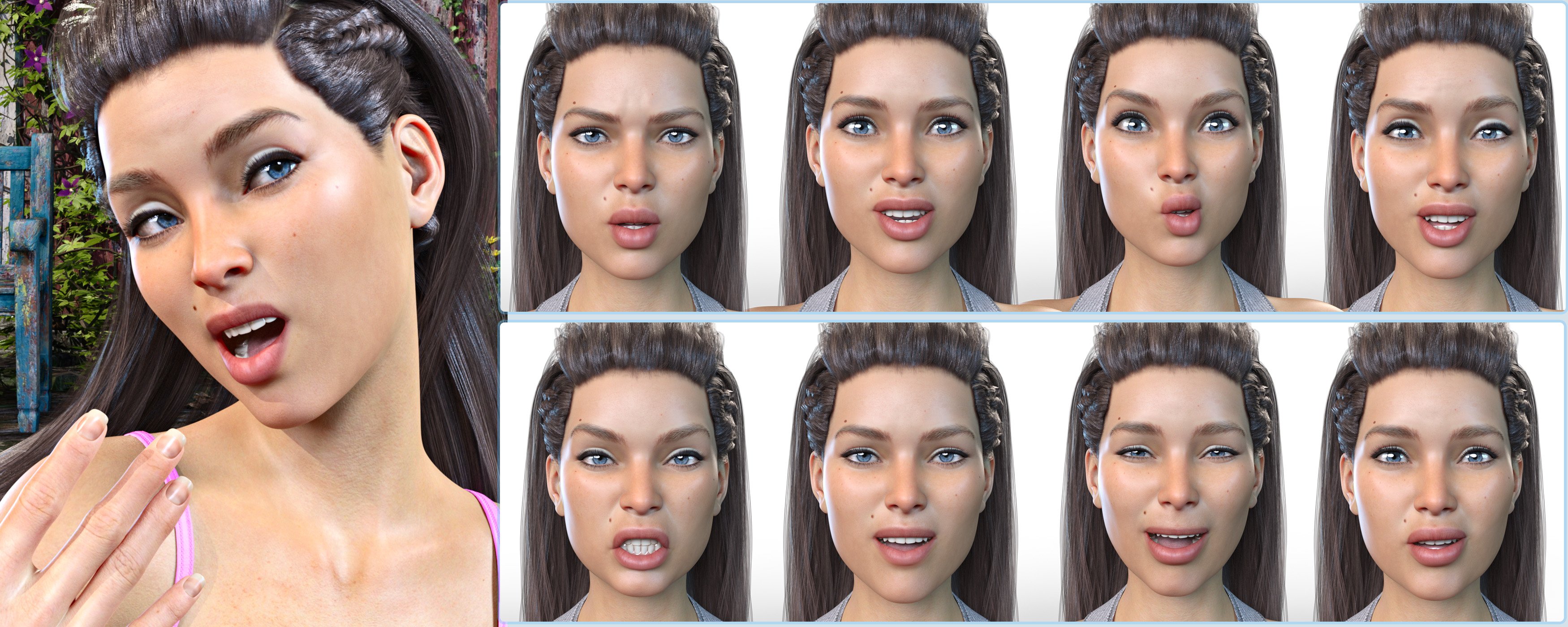 Z Conversation Mix and Match Expressions for Genesis 8.1 by: Zeddicuss, 3D Models by Daz 3D