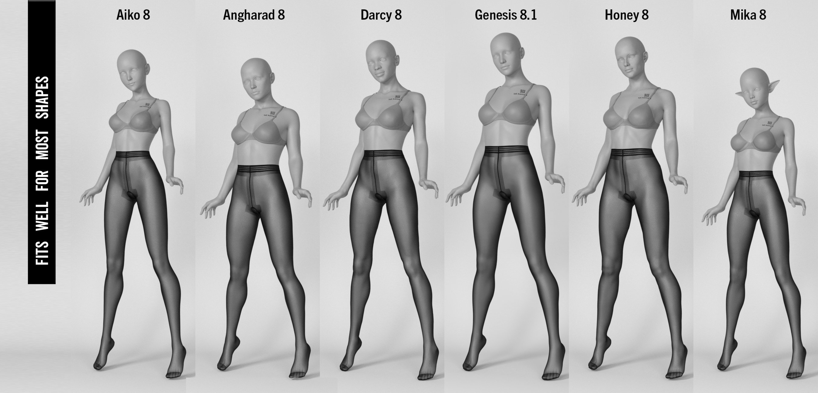 Lali's Pantyhose Classic for Genesis 8.1 Female by: Lali Kamala, 3D Models by Daz 3D