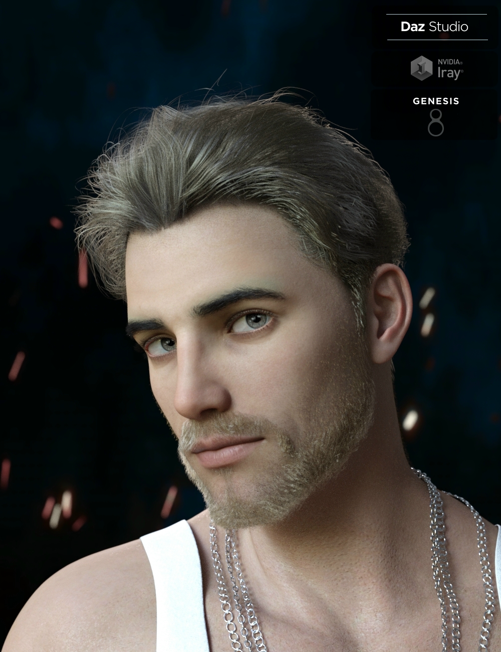 Yoan Mature Hair and Beard for Genesis 8 and 8.1 Males by: Neftis3D, 3D Models by Daz 3D