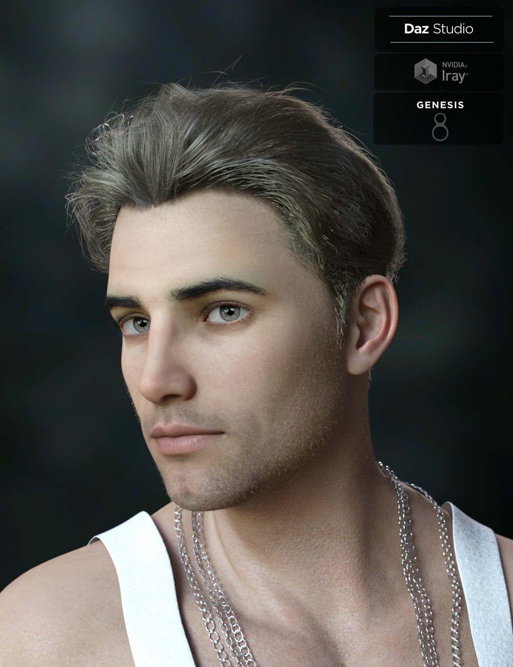 Yoan Mature Hair and Beard for Genesis 8 and 8.1 Males by: Neftis3D, 3D Models by Daz 3D
