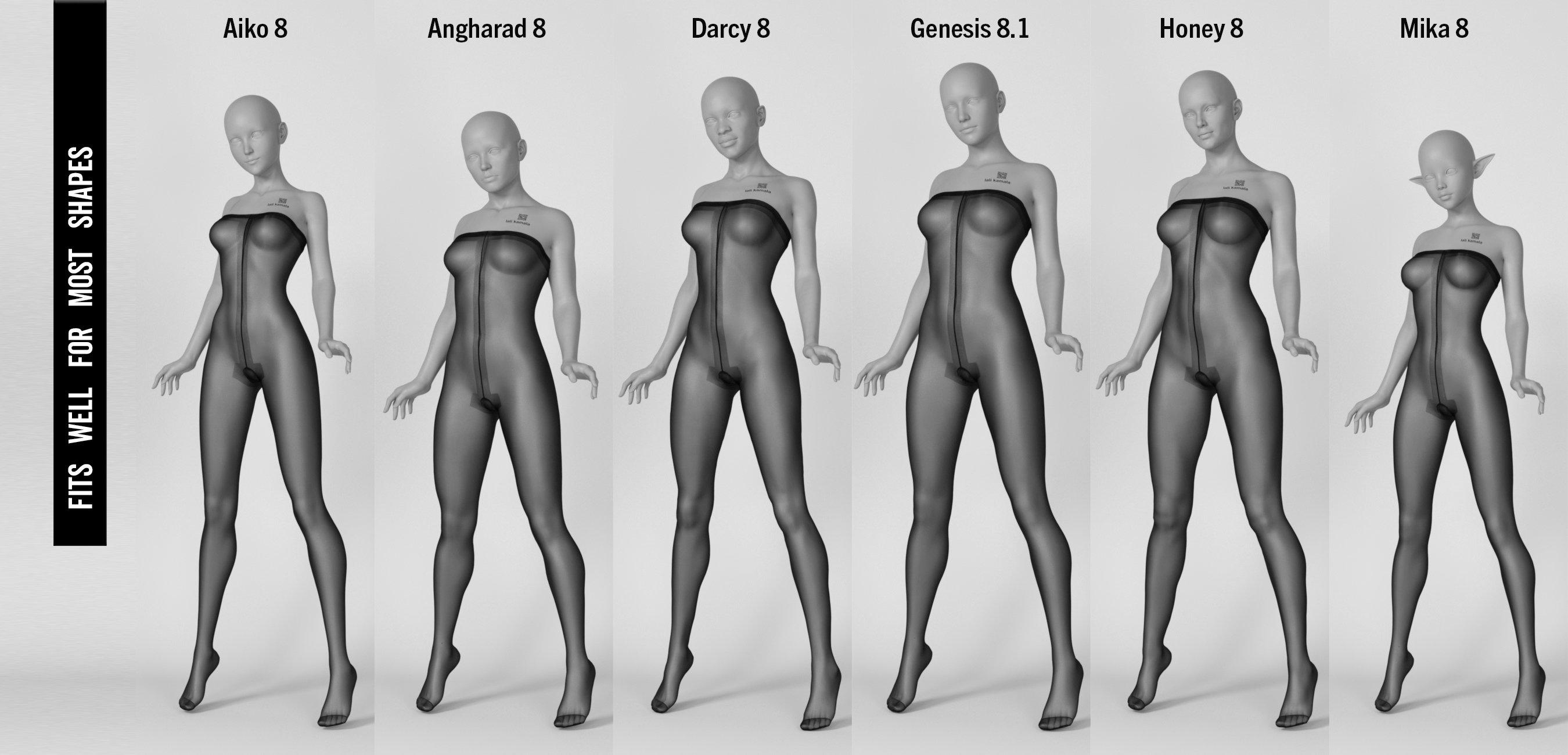 Lali's Bodystocking for Genesis 8.1 Female by: Lali Kamala, 3D Models by Daz 3D