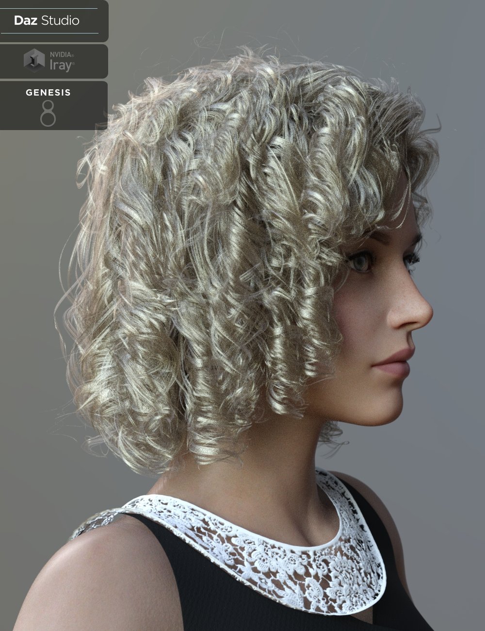 Julia Curly Locks for Genesis 8 and 8.1 Females by: Neftis3D, 3D Models by Daz 3D