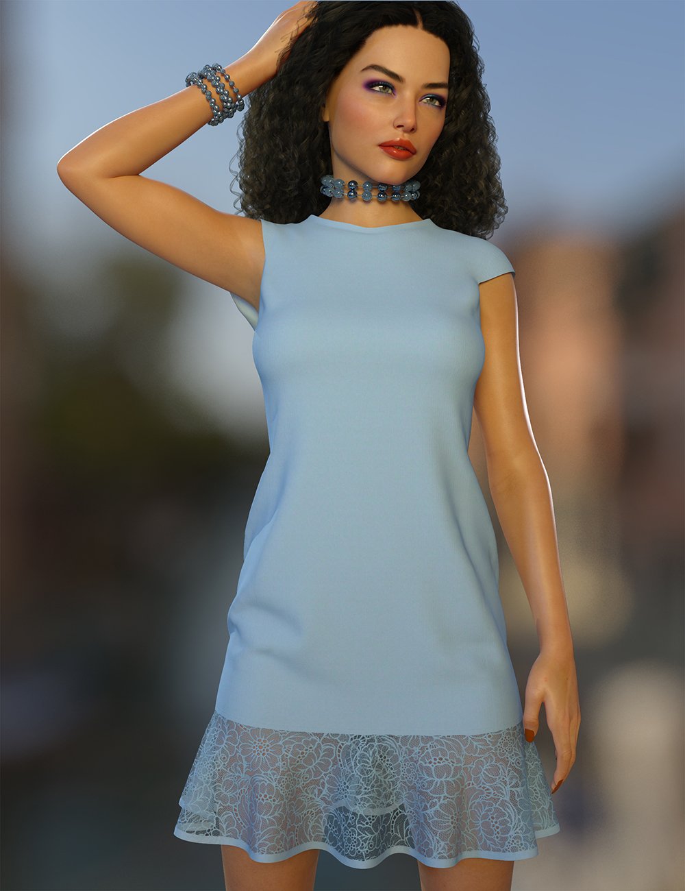 dForce Amelia Outfit for Genesis 8 and 8.1 Female by: Nelmi, 3D Models by Daz 3D