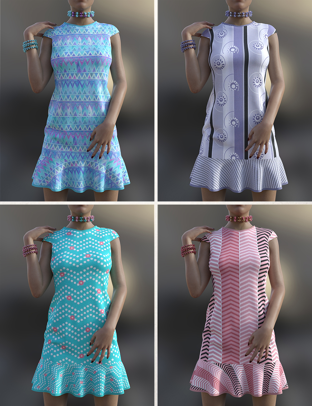 dForce Amelia Outfit Texture Expansion by: Nelmi, 3D Models by Daz 3D