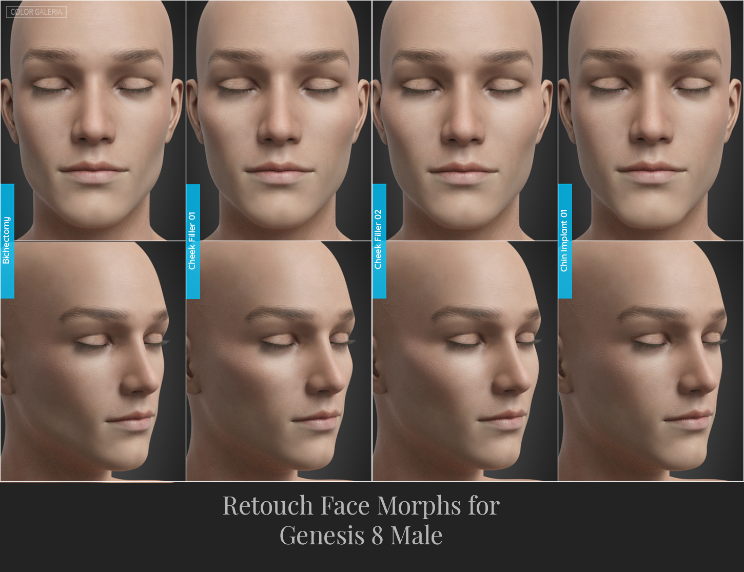 Retouch Face Morphs for Genesis 8 Males Retouch Face Morphs for Genesis 8 Males by: Color Galeria, 3D Models by Daz 3D