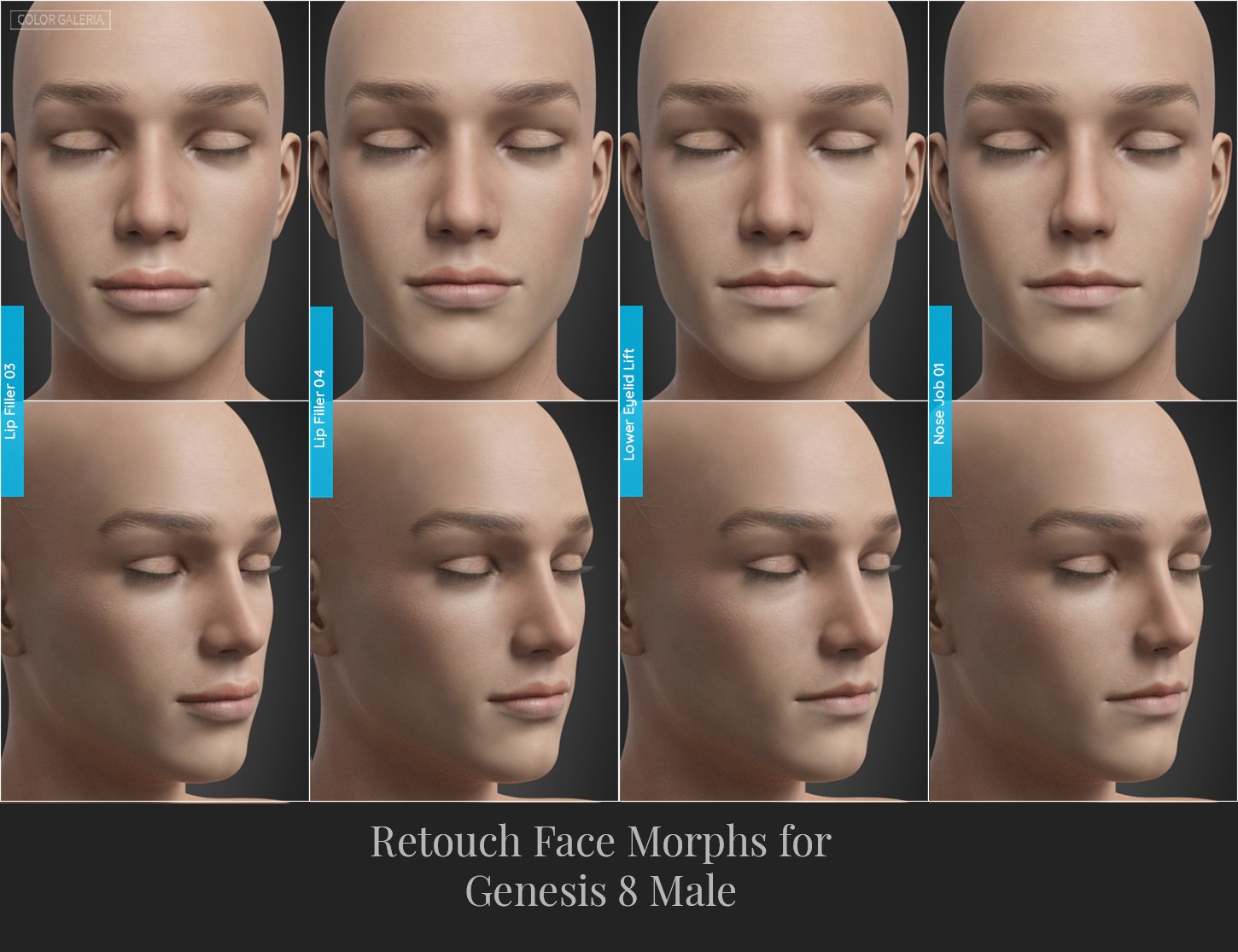 Retouch Face Morphs for Genesis 8 Males Retouch Face Morphs for Genesis 8 Males by: Color Galeria, 3D Models by Daz 3D