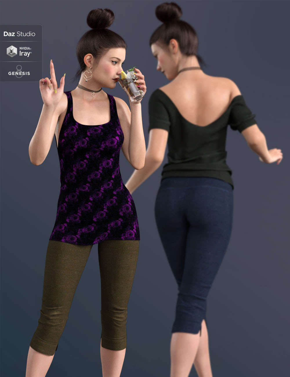 dForce EA Naive Rock Outfit for Genesis 8 and 8.1 Females by: Eichhorn Art, 3D Models by Daz 3D