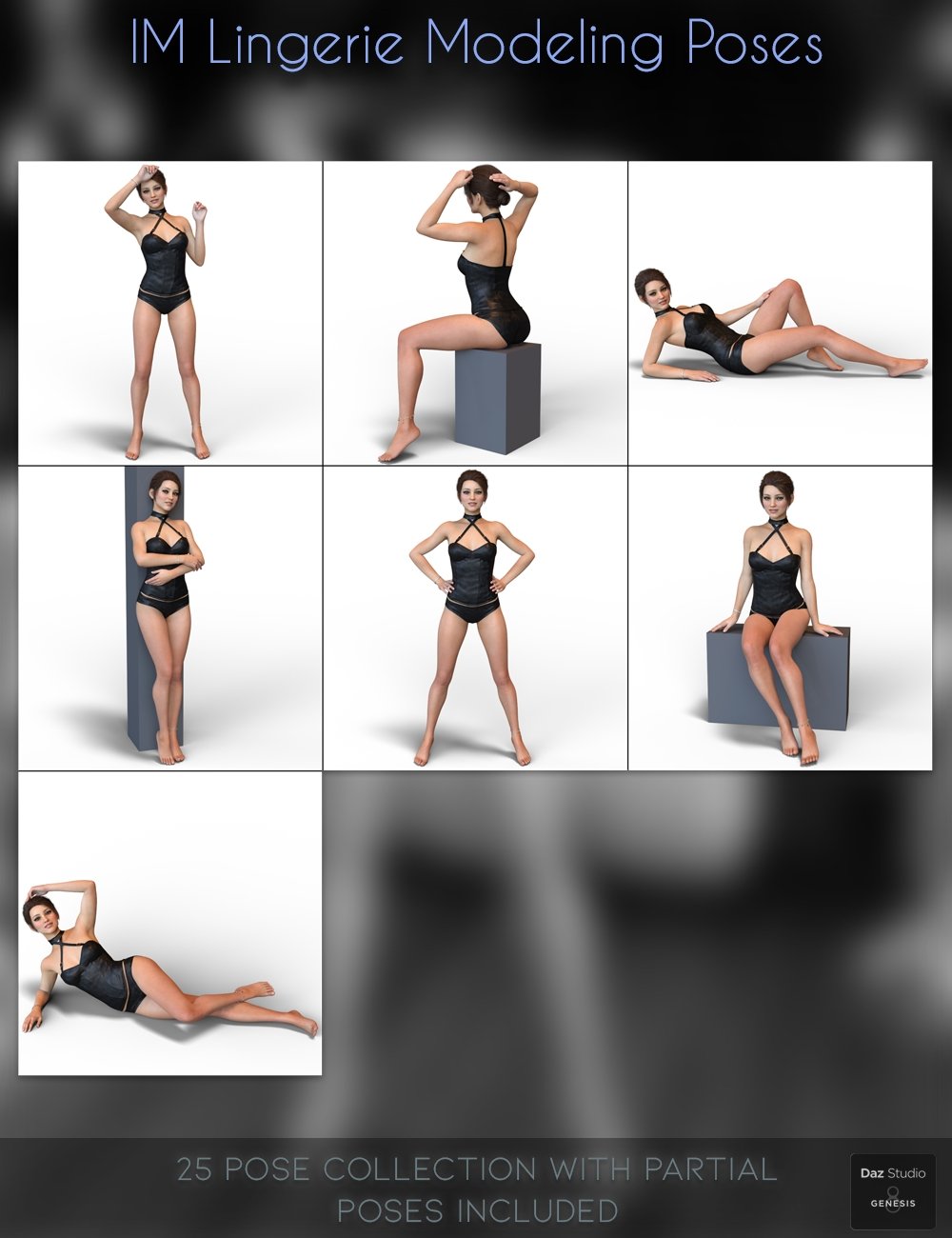 IM Lingerie Modeling Poses for Genesis 8 Female IM Lingerie Modeling Poses for Genesis 8 Female by: Paper TigerIronman, 3D Models by Daz 3D