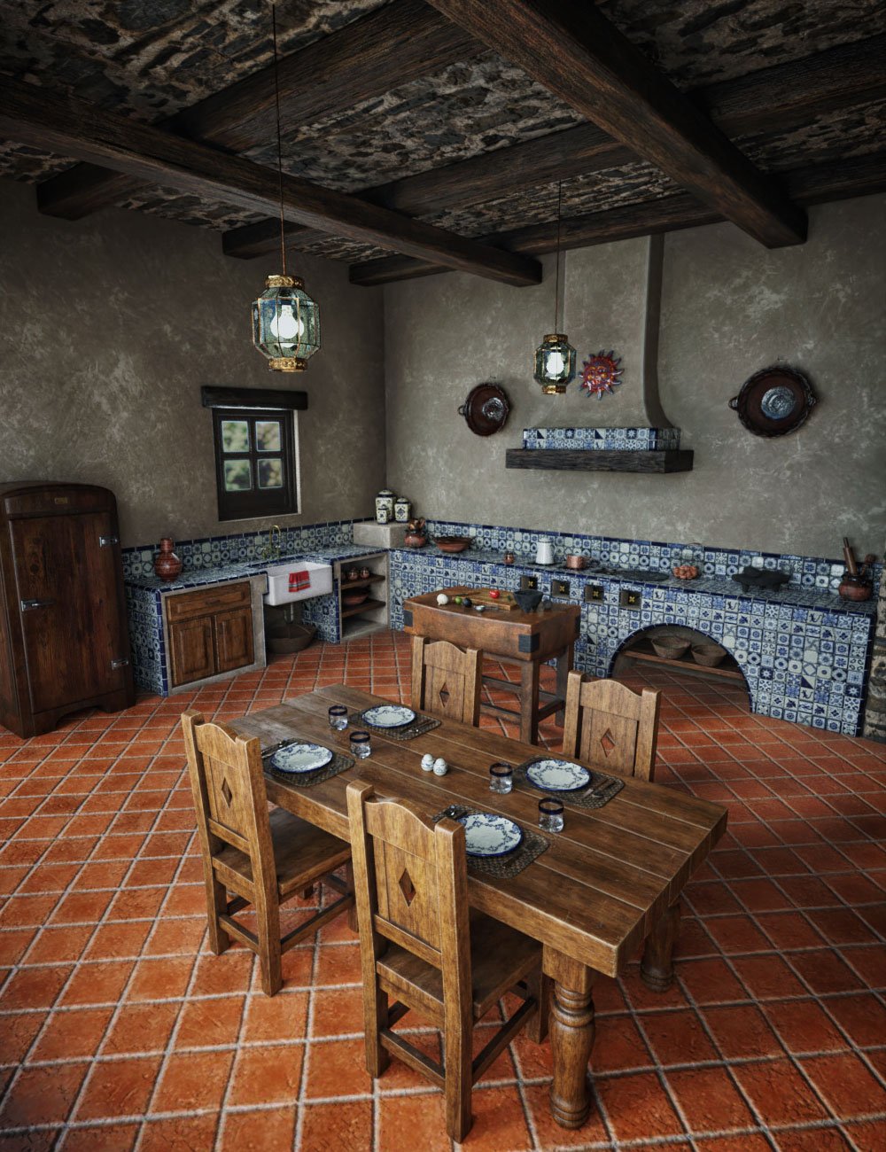 Hacienda Kitchen Hacienda Kitchen by: Hypertaf, 3D Models by Daz 3D