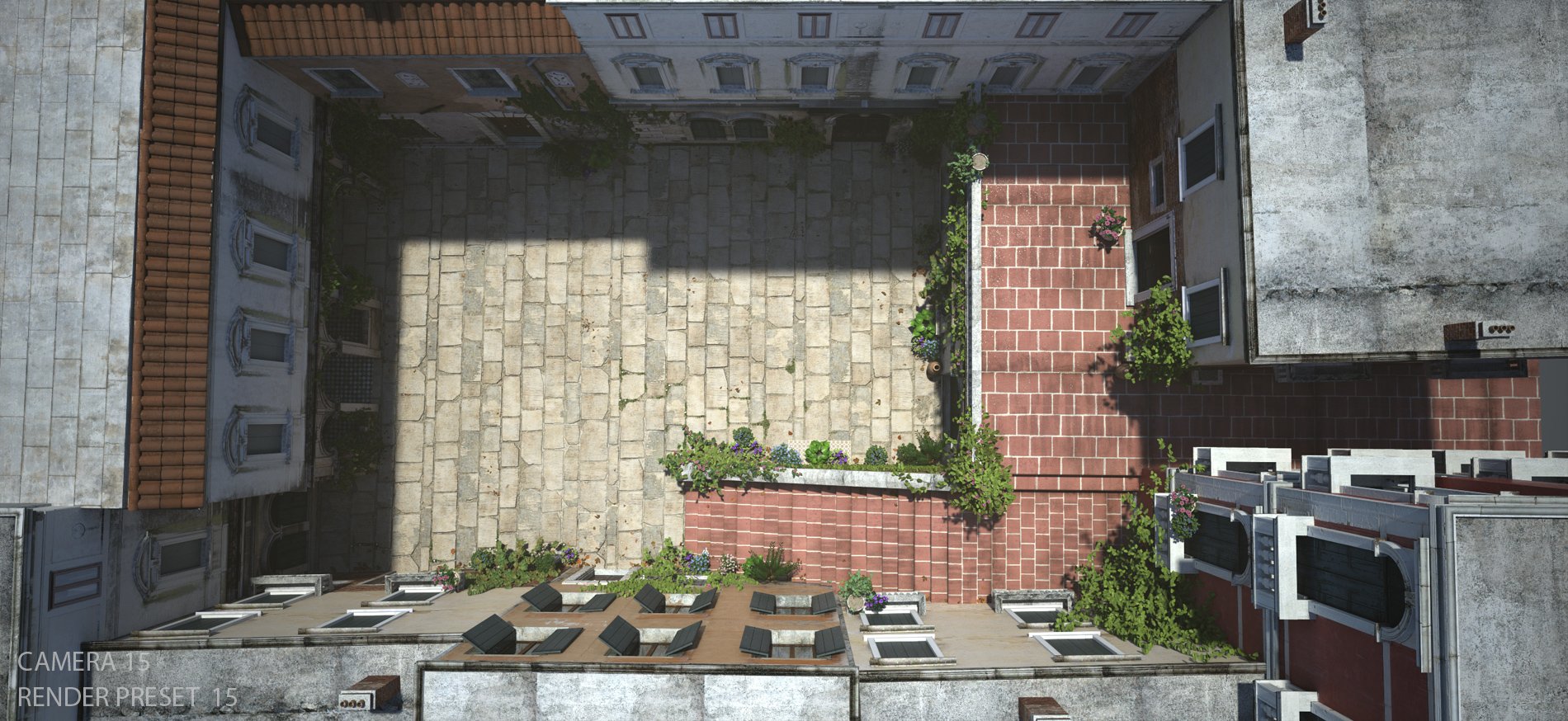 Courtyard Italia Courtyard Italia by: Stonemason, 3D Models by Daz 3D