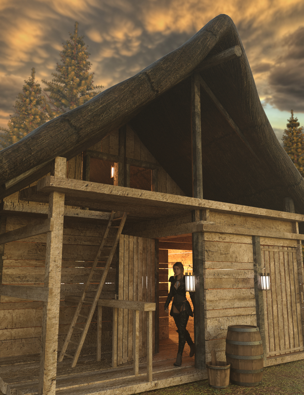 Timber Framed Houses 2 by: Enterables, 3D Models by Daz 3D