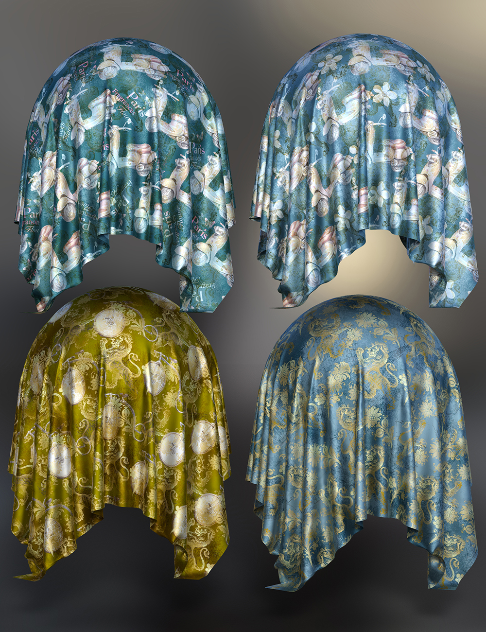 Vintage Fabric Iray Shaders by: Nelmi, 3D Models by Daz 3D