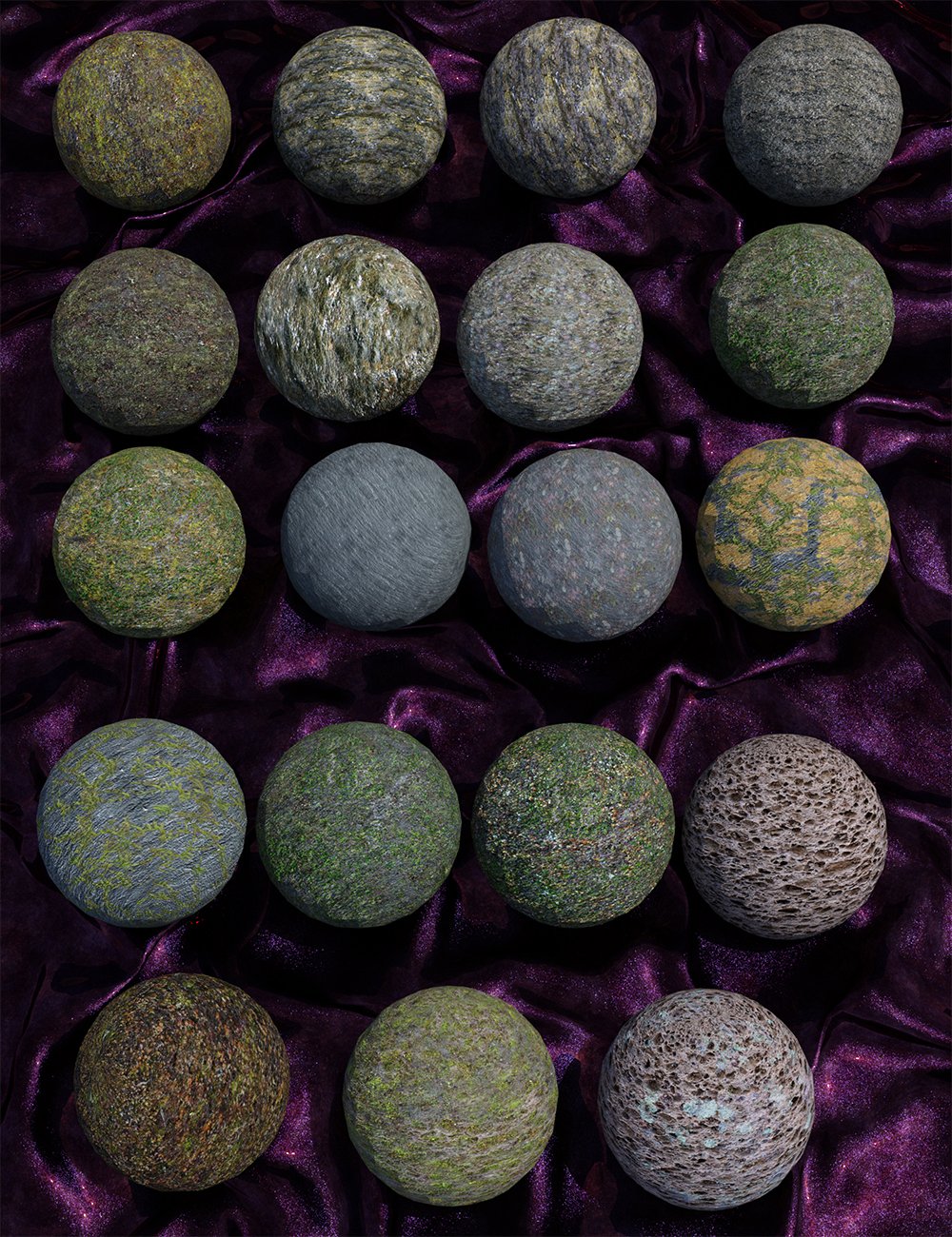 Ancient Stones - Rock'n'Roll and Moss Shaders by: MartinJFrost, 3D Models by Daz 3D