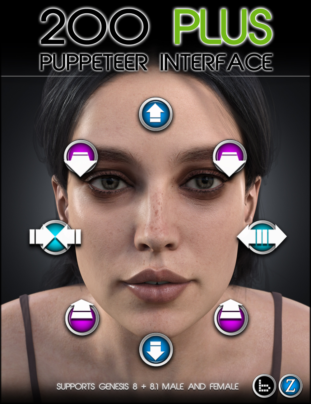 200 Plus Puppeteer Interface for Genesis 8 and 8.1 by: Zev0bitwelder, 3D Models by Daz 3D