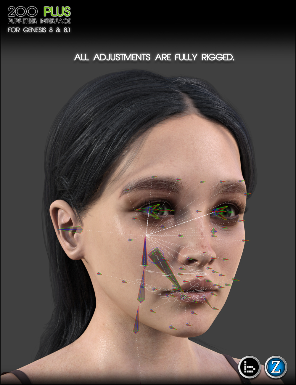200 Plus Puppeteer Interface for Genesis 8 and 8.1 | Daz 3D