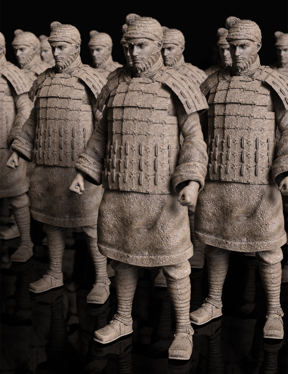 The Action Terracotta Warrior for Genesis 8.1 Male and Michael 8.1 by: Jerry Jang, 3D Models by Daz 3D