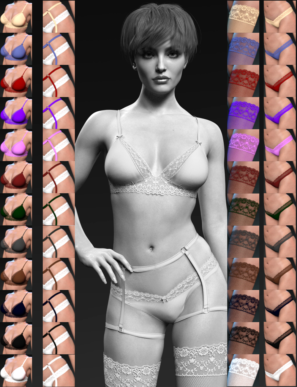 X-Fashion Simone Lingerie Set for Genesis 8.1 Females by: xtrart-3d, 3D Models by Daz 3D