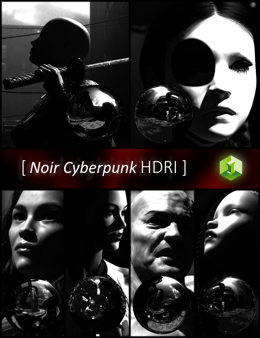 Noir Cyberpunk HDRI by: JDA HDRI, 3D Models by Daz 3D