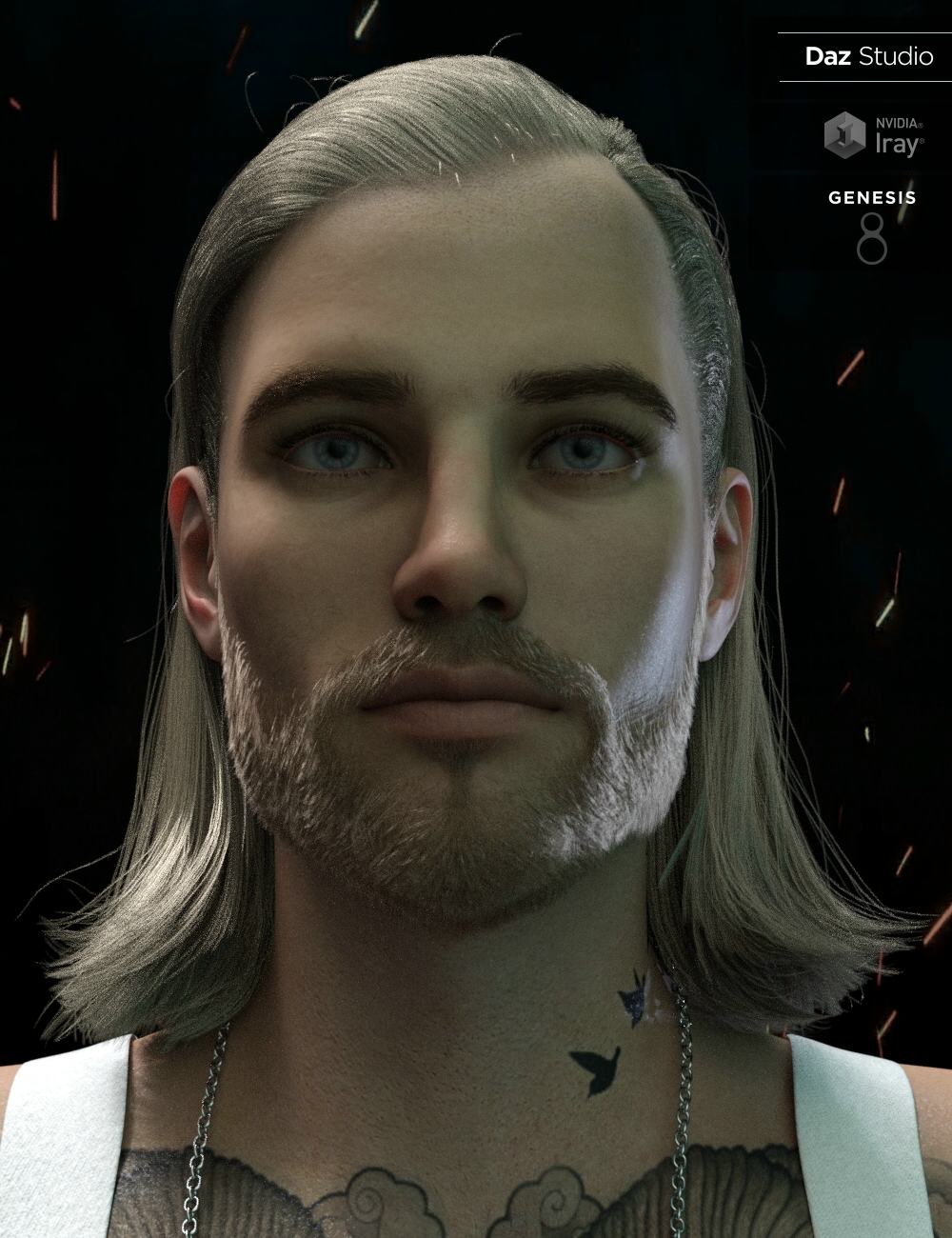 Graig Tough Guy Hair and Beard for Genesis 8.1 Male(s) by: Neftis3D, 3D Models by Daz 3D