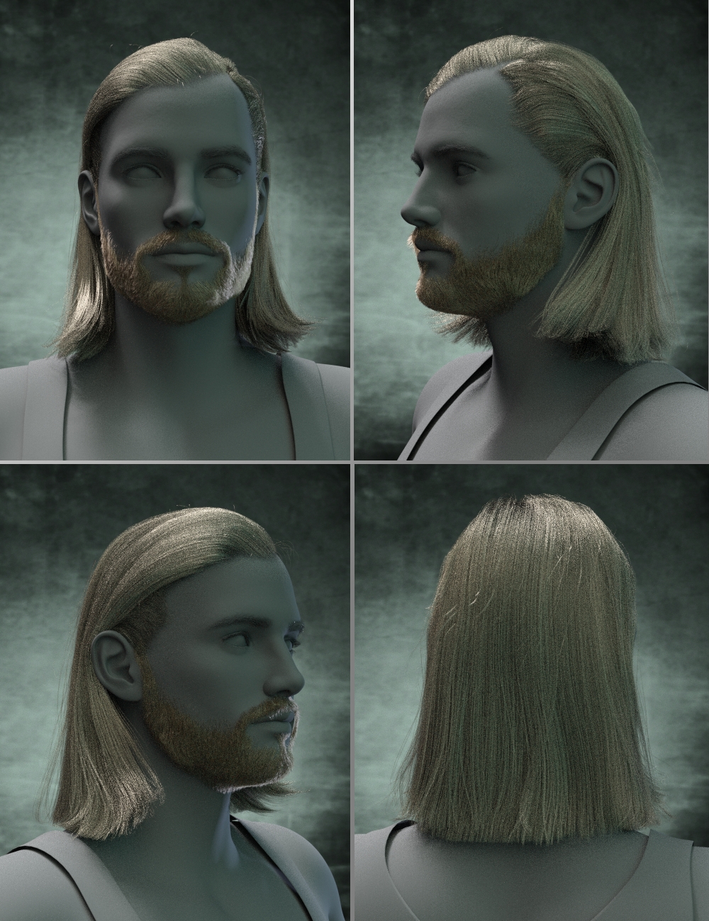 Graig Tough Guy Hair and Beard for Genesis 8.1 Male(s) by: Neftis3D, 3D Models by Daz 3D