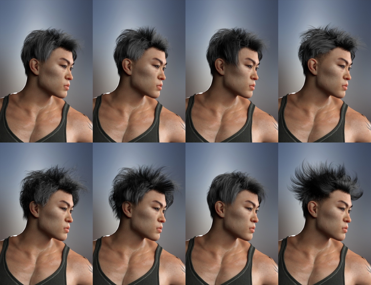 dForce Chaotic Hair for Genesis 8 and Genesis 8.1 by: RedzStudio, 3D Models by Daz 3D