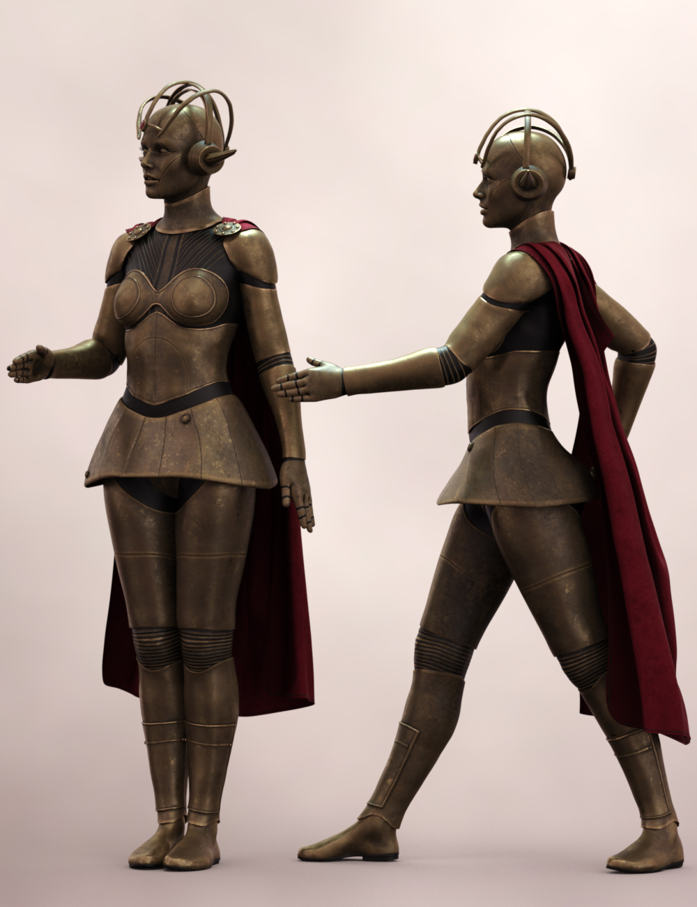 Retro Sci-Fi Poses for Genesis 8 and 8.1 Females by: Ensary, 3D Models by Daz 3D